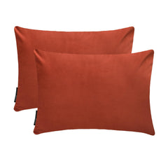 Dark Rust Velvet Lumbar Pillow Cover Pack of 2 - Dark Rust Velvet Dream