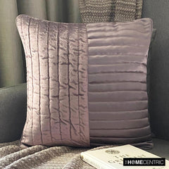 Velvet Satin Glow - Violet Velvet & Satin Throw Pillow Cover