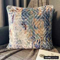 Shaded Graffito - Blue Velvet Throw Pillow Cover