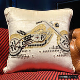 Crystal Motorbike - Ivory Velvet Decorative Euro Sham