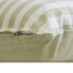 Sage Cotton Lumbar Pillow Cover - Lush Lines Sage