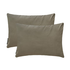 Taupe Velvet Lumbar Pillow Cover Pack of 2 - Taupe Velvet Dream
