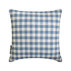 Blue Cotton Throw Pillow Cover - Checkmate Blue