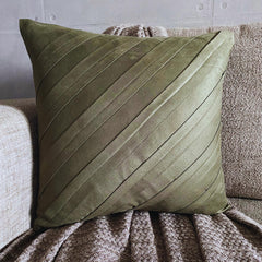 Contemporary Olive - Olive Green Faux Suede Throw Pillow Cover