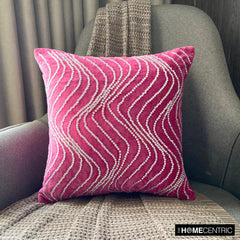 Crystal Twist - Fuchsia Pink Velvet Decorative Euro Sham