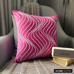 Crystal Twist - Fuchsia Pink Velvet Throw Pillow Cover