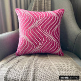 Crystal Twist - Fuchsia Pink Velvet Throw Pillow Cover