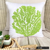 Deep Sea Weeds - Ivory Cotton Linen Throw Pillow Cover