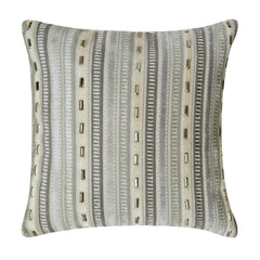 Stripe Dream - Grey Velvet Throw Pillow Cover