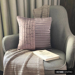 Velvet Satin Glow - Violet Velvet & Satin Throw Pillow Cover