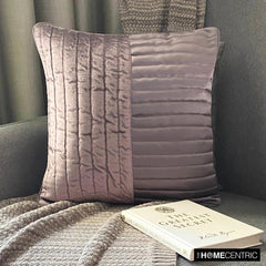 Velvet Satin Glow - Violet Velvet & Satin Throw Pillow Cover