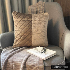 Kiona - Brown Velvet Throw Pillow Cover