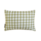 Green Cotton Lumbar Pillow Cover - Grid Loom Green