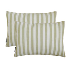 Sage Cotton Lumbar Pillow Cover - Lush Lines Sage
