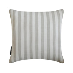 Beige Cotton Throw Pillow Cover - Stripe Plush Beige