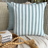 Stripe Plush Aqua Throw Pillow Cover