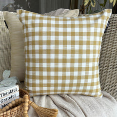 Checkmate Ochre Throw Pillow Cover