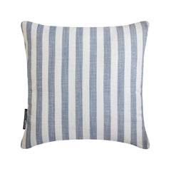 Blue Cotton Throw Pillow Cover - Stripe Plush Blue