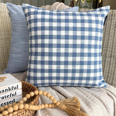 Checkmate Blue Throw Pillow Cover
