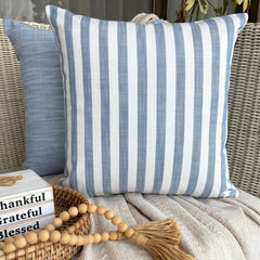 Stripe Plush Blue Throw Pillow Cover