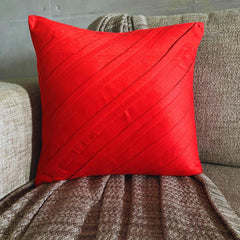 Contemporary Red - Red Faux Suede Throw Pillow Cover