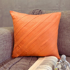 Contemporary Orange - Orange Faux Suede Throw Pillow Cover