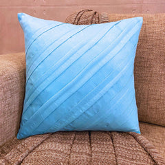 Contemporary Turquoise - Turquoise Blue Faux Suede Decorative Euro Sham