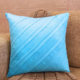 Contemporary Turquoise - Turquoise Blue Faux Suede Throw Pillow Cover