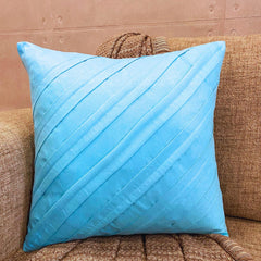 Contemporary Turquoise - Turquoise Blue Faux Suede Decorative Euro Sham