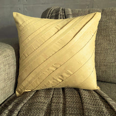 Contemporary Maple Butter - Butter Yellow Faux Suede Throw Pillow Cover