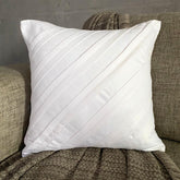 Contemporary White - White Faux Suede Throw Pillow Cover