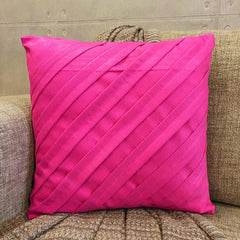 Contemporary Fuchsia - Fuchsia Pink Faux Suede Throw Pillow Cover