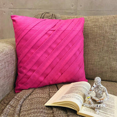 Contemporary Fuchsia - Fuchsia Pink Faux Suede Throw Pillow Cover