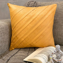 Contemporary Mustard Yellow - Mustard Faux Suede Throw Pillow Cover