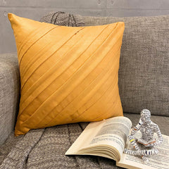 Contemporary Mustard Yellow - Mustard Faux Suede Throw Pillow Cover