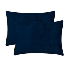 Navy Blue Velvet Lumbar Pillow Cover Pack of 2 - Navy Velvet Dream