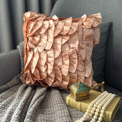 Vintage Peach - Beige Satin Decorative Euro Sham