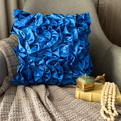 Vintage Blues - Blue Satin Throw Pillow Cover