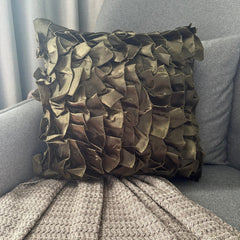 Vintage Olives - Olive Green Satin Throw Pillow Cover