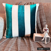 Velvet Band Teal - Teal Blue Velvet Throw Pillow Cover