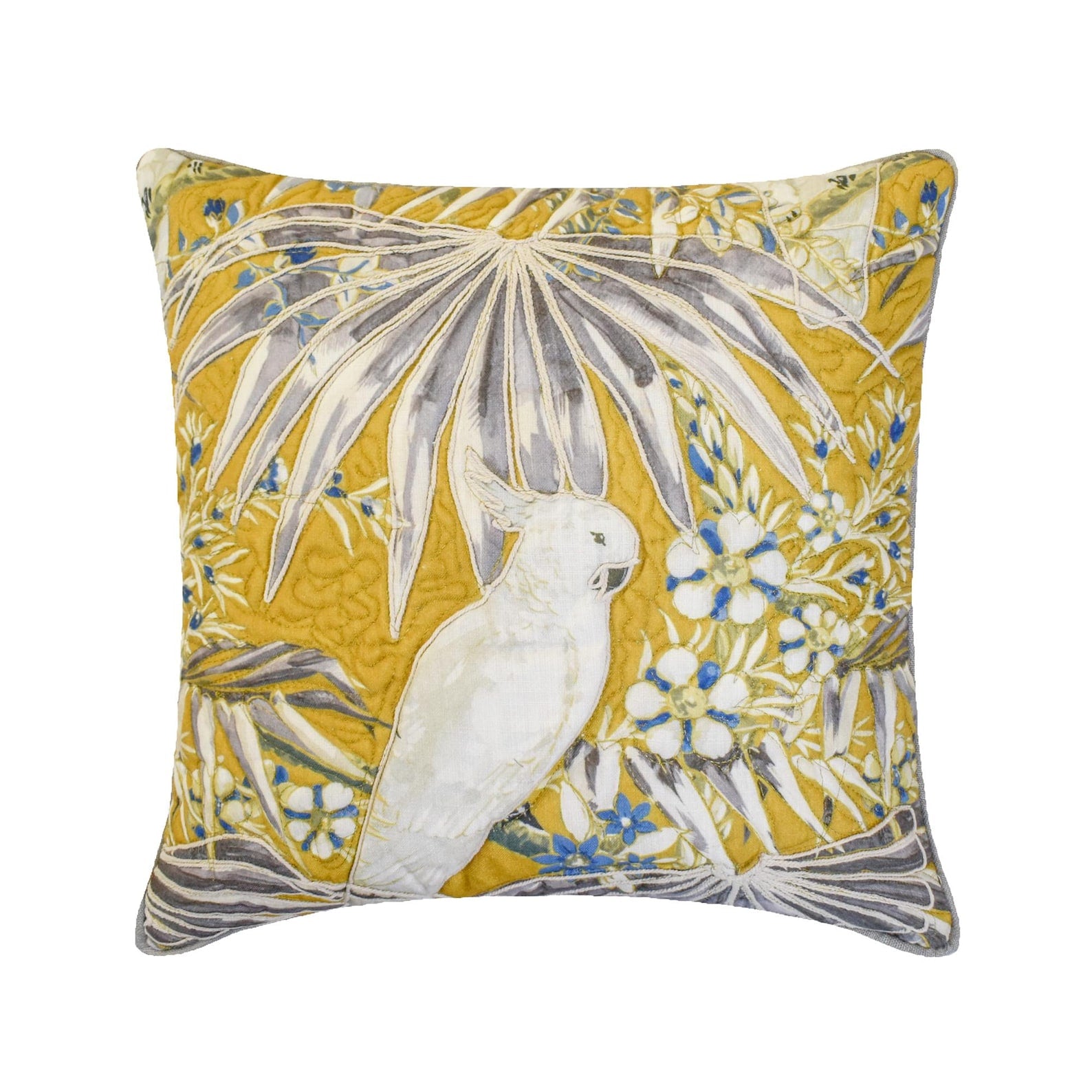 Cockatoo Bloom Throw Pillow Cover