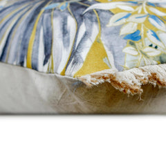 Yellow Cotton Lumbar Pillow Cover - Cockatoo Garden