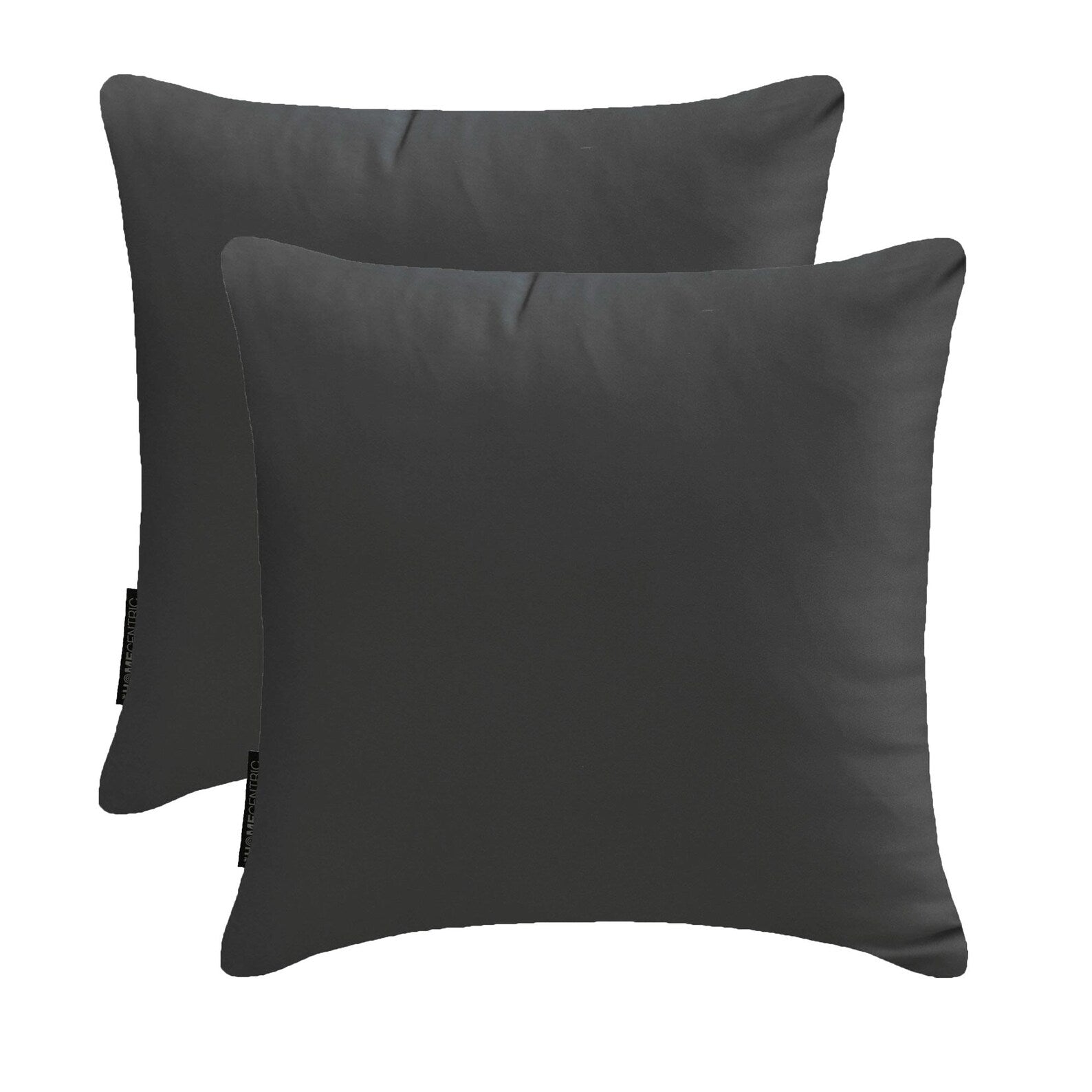 Charcoal Slub Satin Throw Pillow Cover