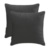 Charcoal Slub Satin Throw Pillow Cover
