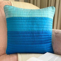 Marina - Blue Silk Throw Pillow Cover