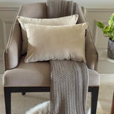 Ecru Cream Velvet Dream Lumbar Pillow Cover