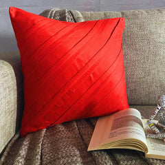 Contemporary Red - Red Faux Suede Throw Pillow Cover