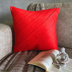 Contemporary Red - Red Faux Suede Throw Pillow Cover