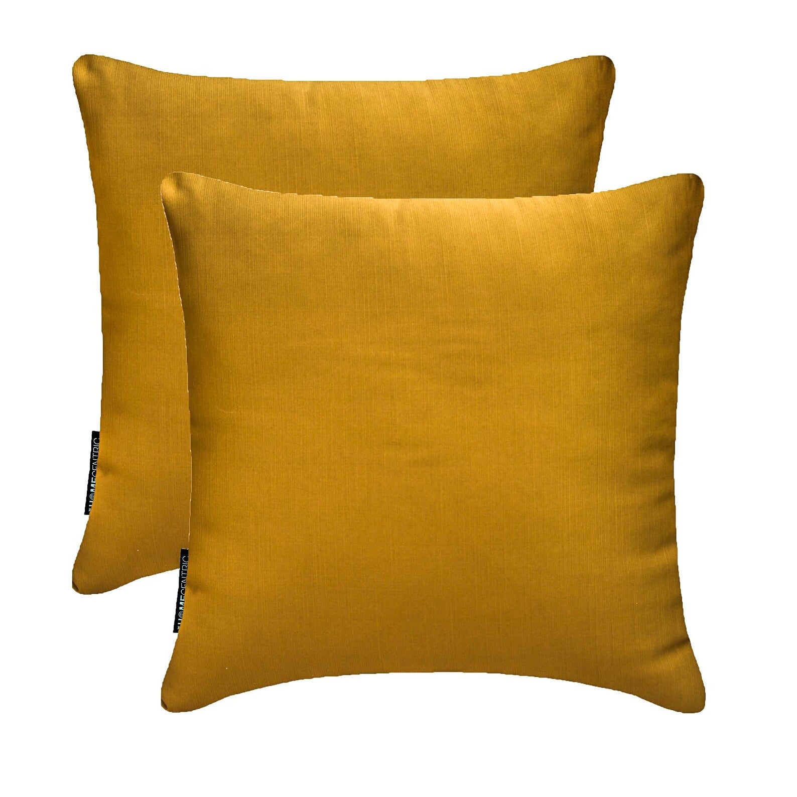 Dark Gold Slub Satin Throw Pillow Cover