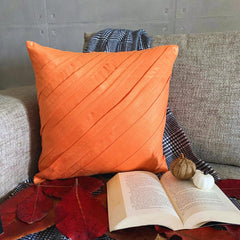Contemporary Orange - Orange Faux Suede Throw Pillow Cover